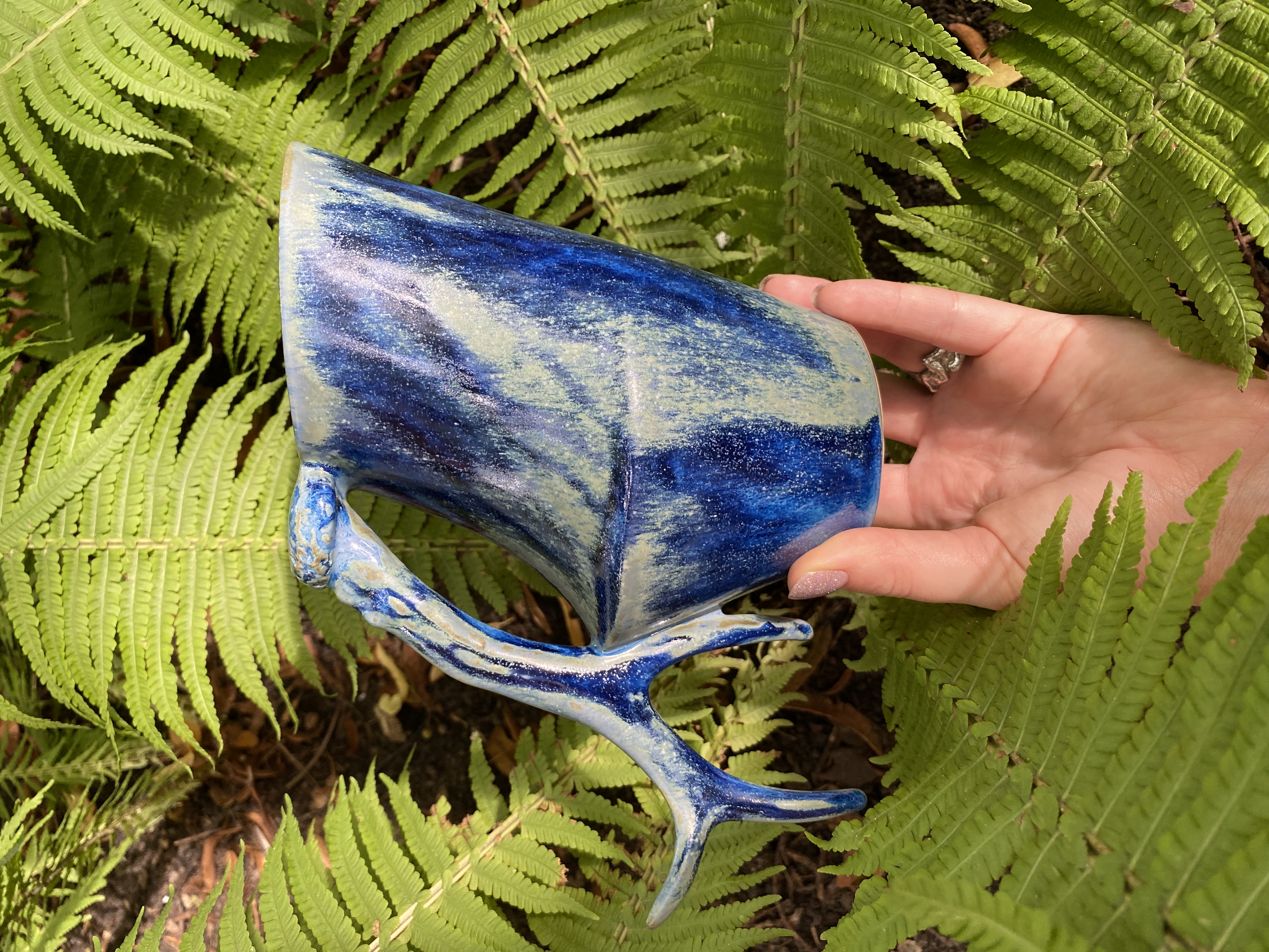 Blue Ceramic Jug - View 5
